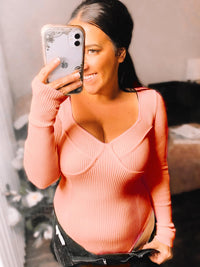 Molly Peach Bodysuit - ONE SIZE - FINAL SALE