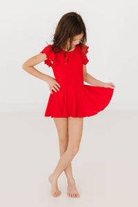 Red S/S Twirl Leotard