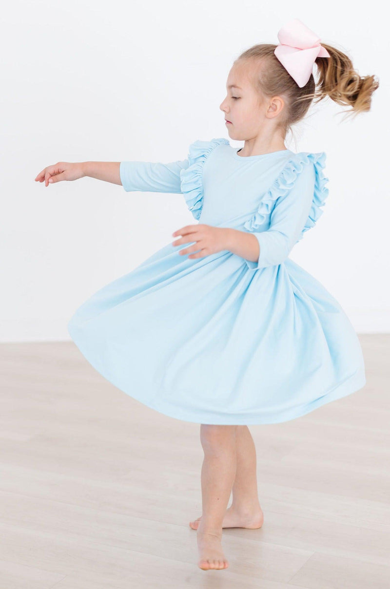 SALE Bluebird 3/4 Ruffle Twirl Dress