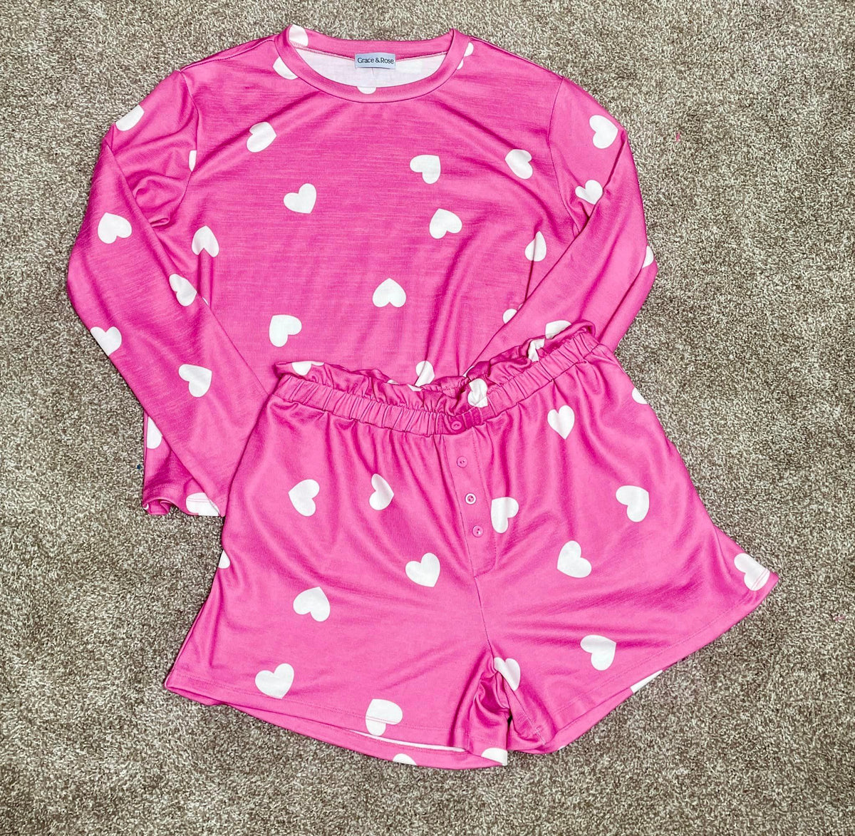 Heart PJs - Medium - FINAL SALE