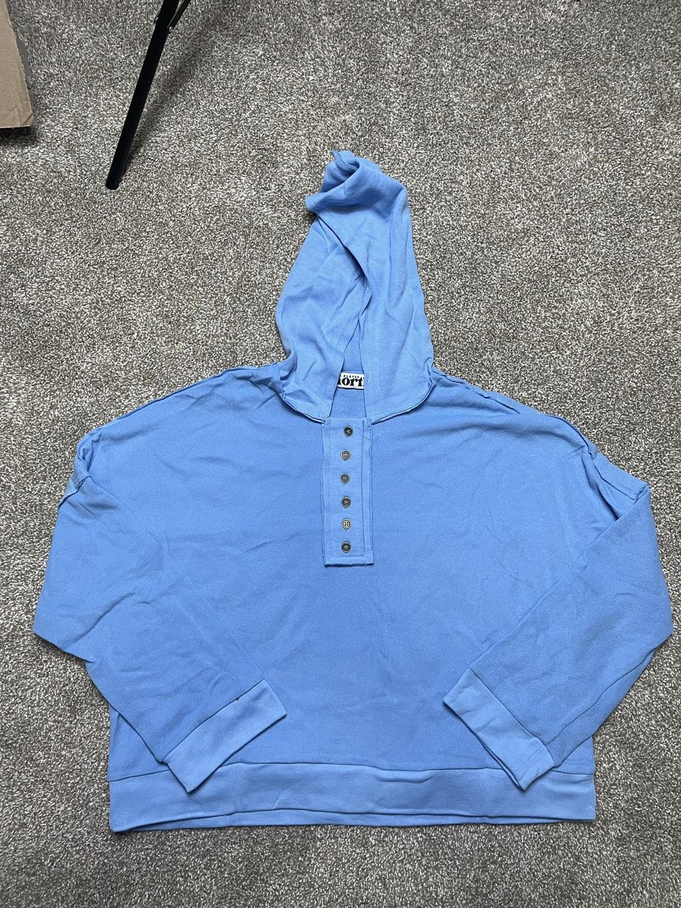 Blue Hoodie with Slight Crop - SMALL - FINAL SALE