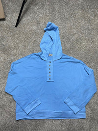 Blue Hoodie with Slight Crop - SMALL - FINAL SALE