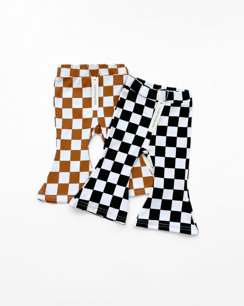 Checkered Flare Pants | Copper