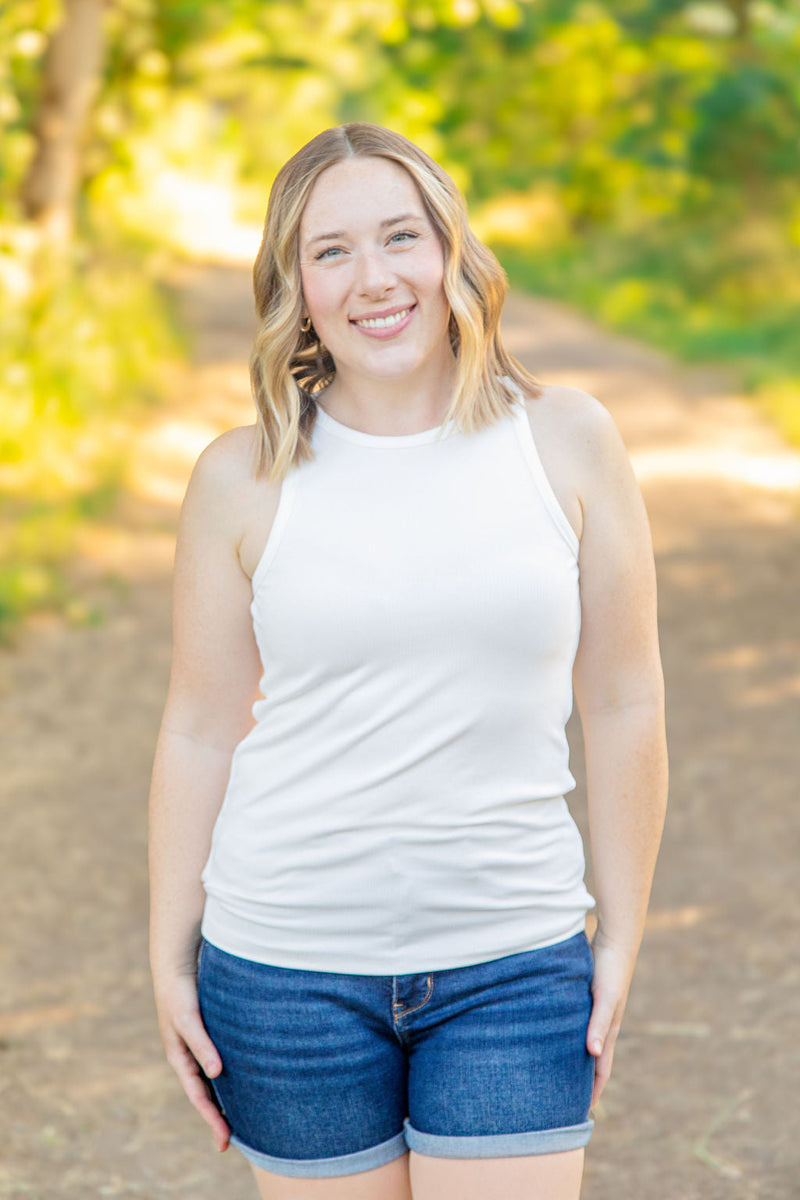 IN STOCK Tara Ribbed Tank - White