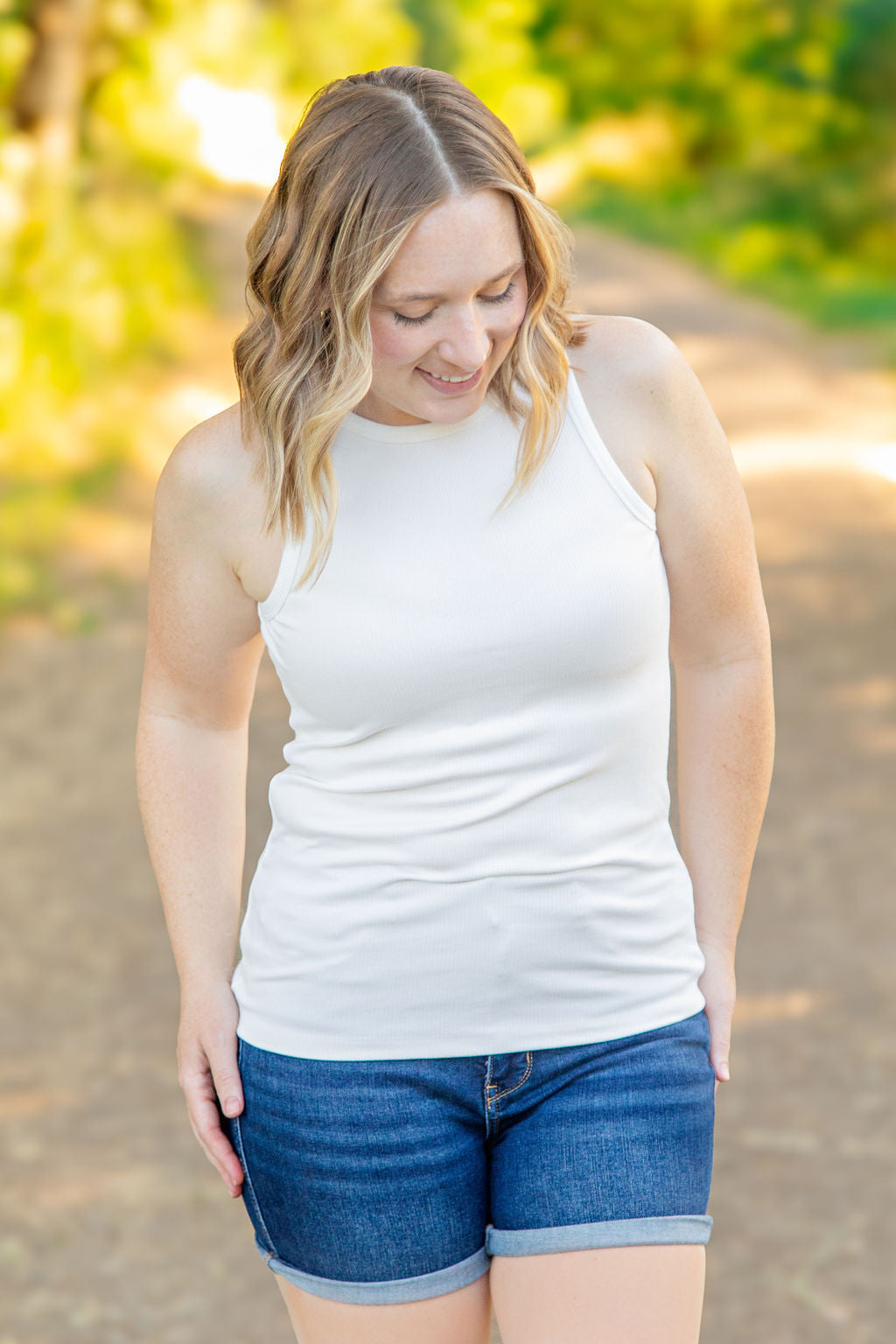 IN STOCK Tara Ribbed Tank - White