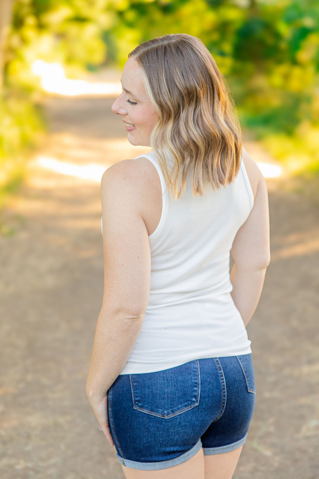 IN STOCK Tara Ribbed Tank - White