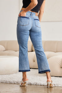 Judy Blue Full Size Release Hem Cropped Bootcut Jeans - Mack and Mav Boutique 