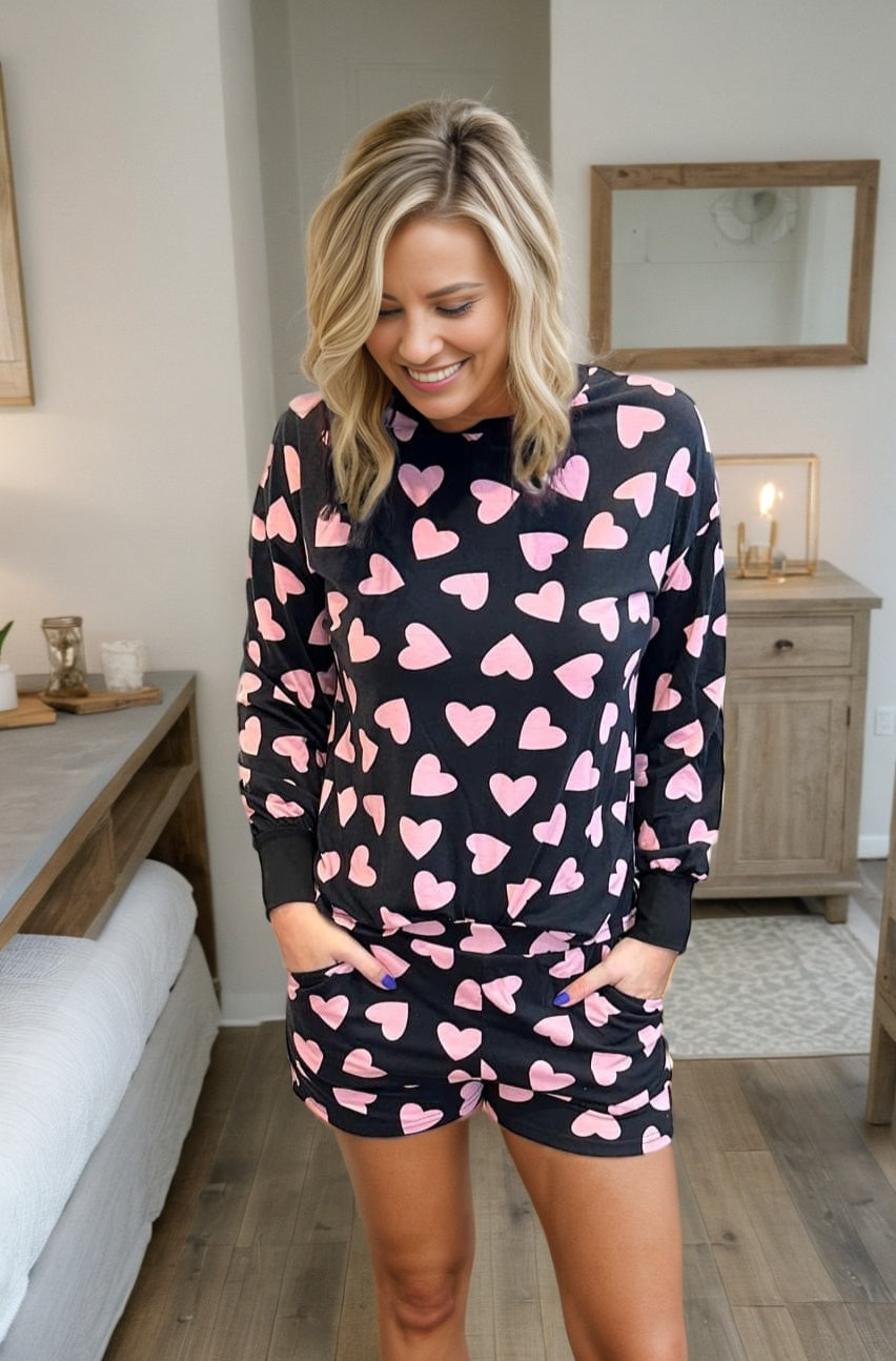 Hearts Loungewear Set