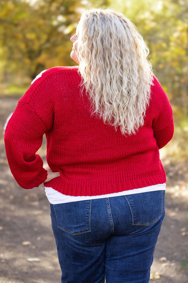 IN STOCK Snowflake Cardigan - Red