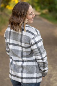 IN STOCK Norah Plaid Shacket - Classic Grey and White | Women's Shacket