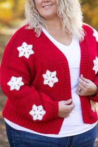 IN STOCK Snowflake Cardigan - Red