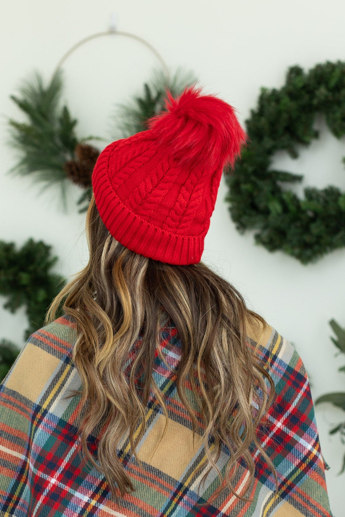 IN STOCK Bella Braid Beanie - Red - Mack and Mav Boutique 