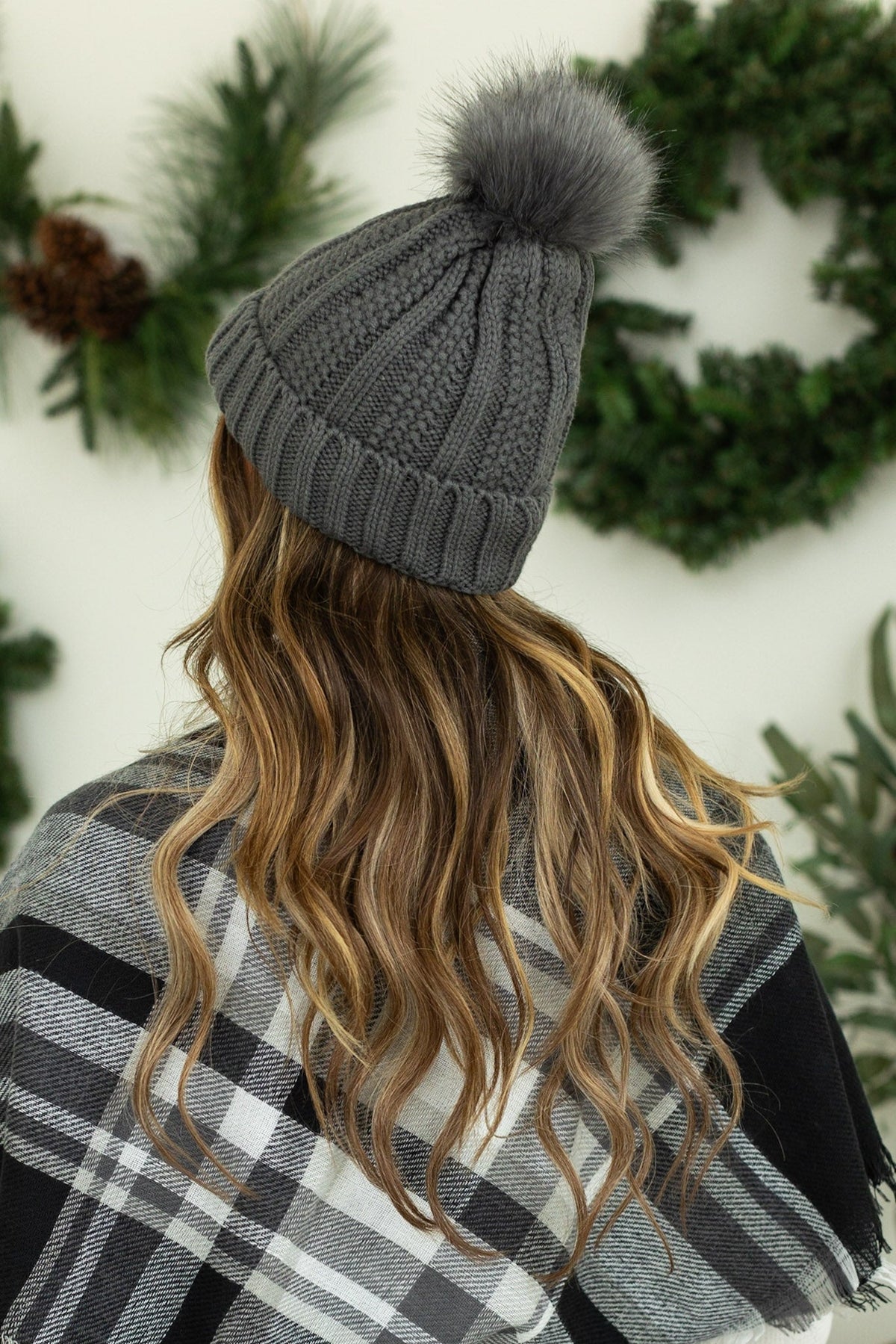 IN STOCK Morgan Micro Braid Beanie - Charcoal - Mack and Mav Boutique 