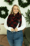 IN STOCK Blanket Scarf - Red and Black Plaid