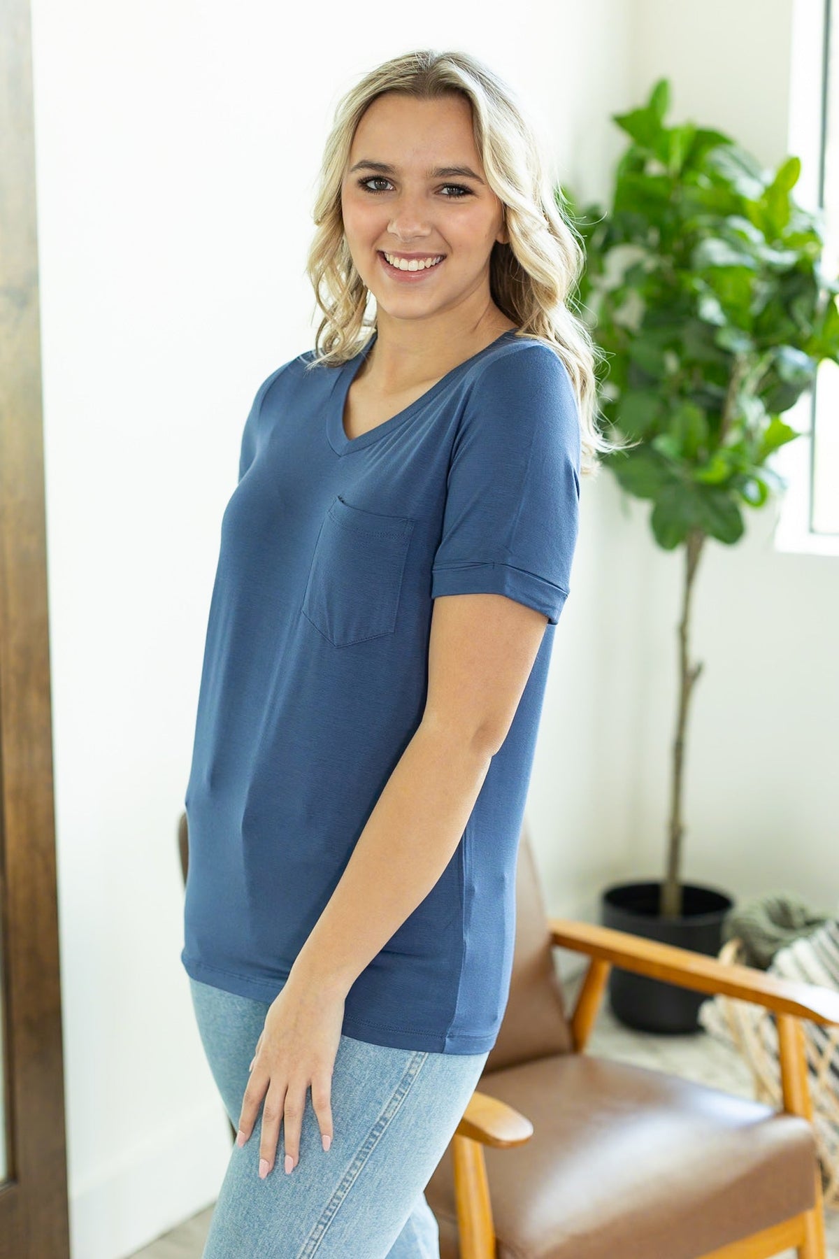 IN STOCK Sophie Pocket Tee - Blue