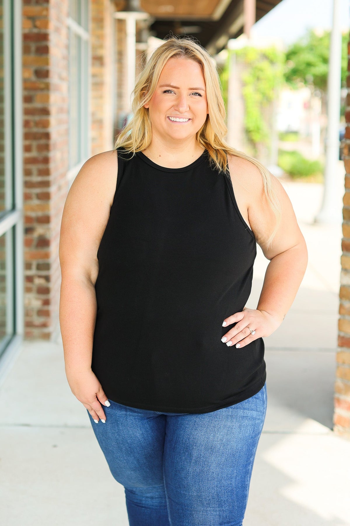 IN STOCK Tara Ribbed Tank - Black