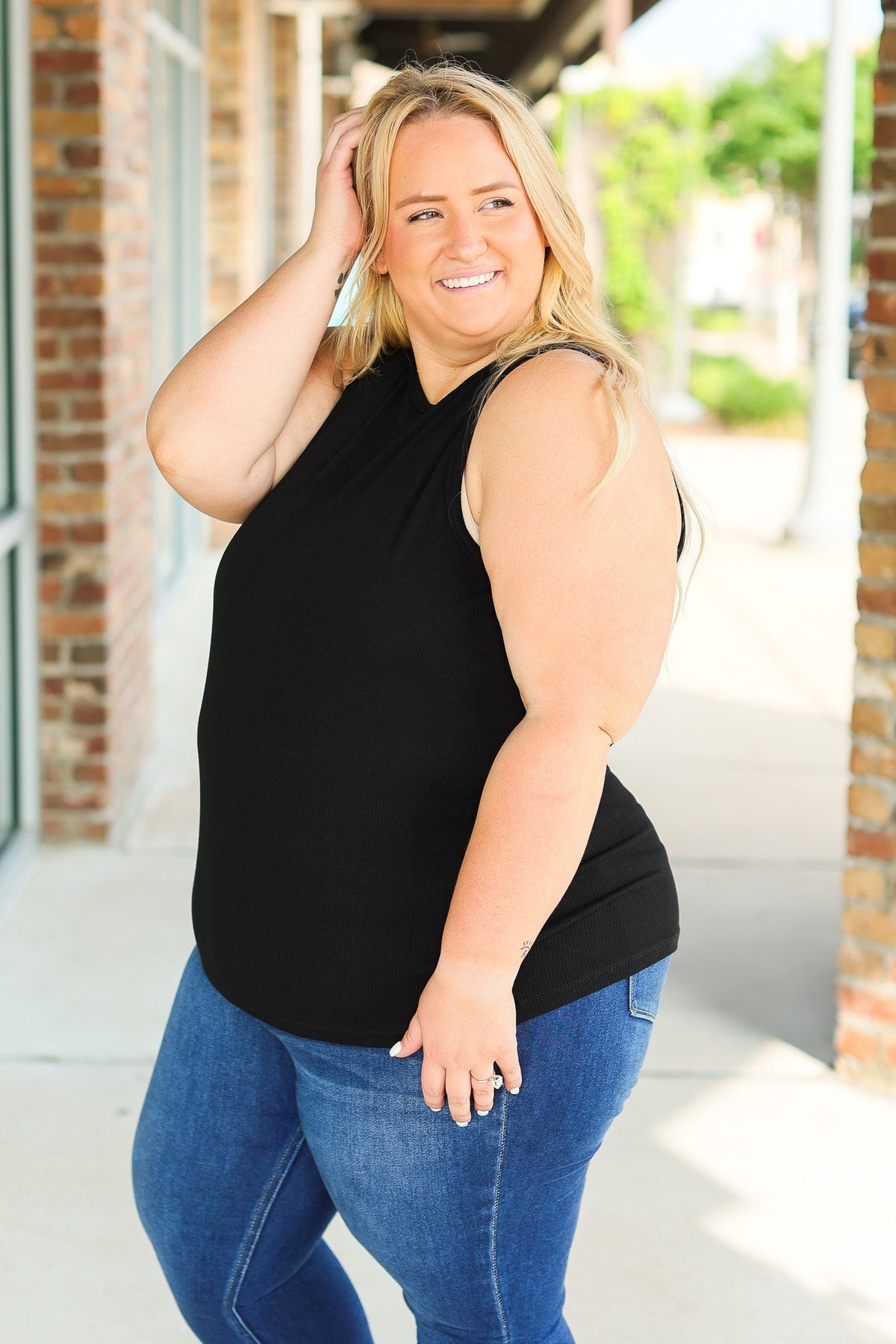 IN STOCK Tara Ribbed Tank - Black