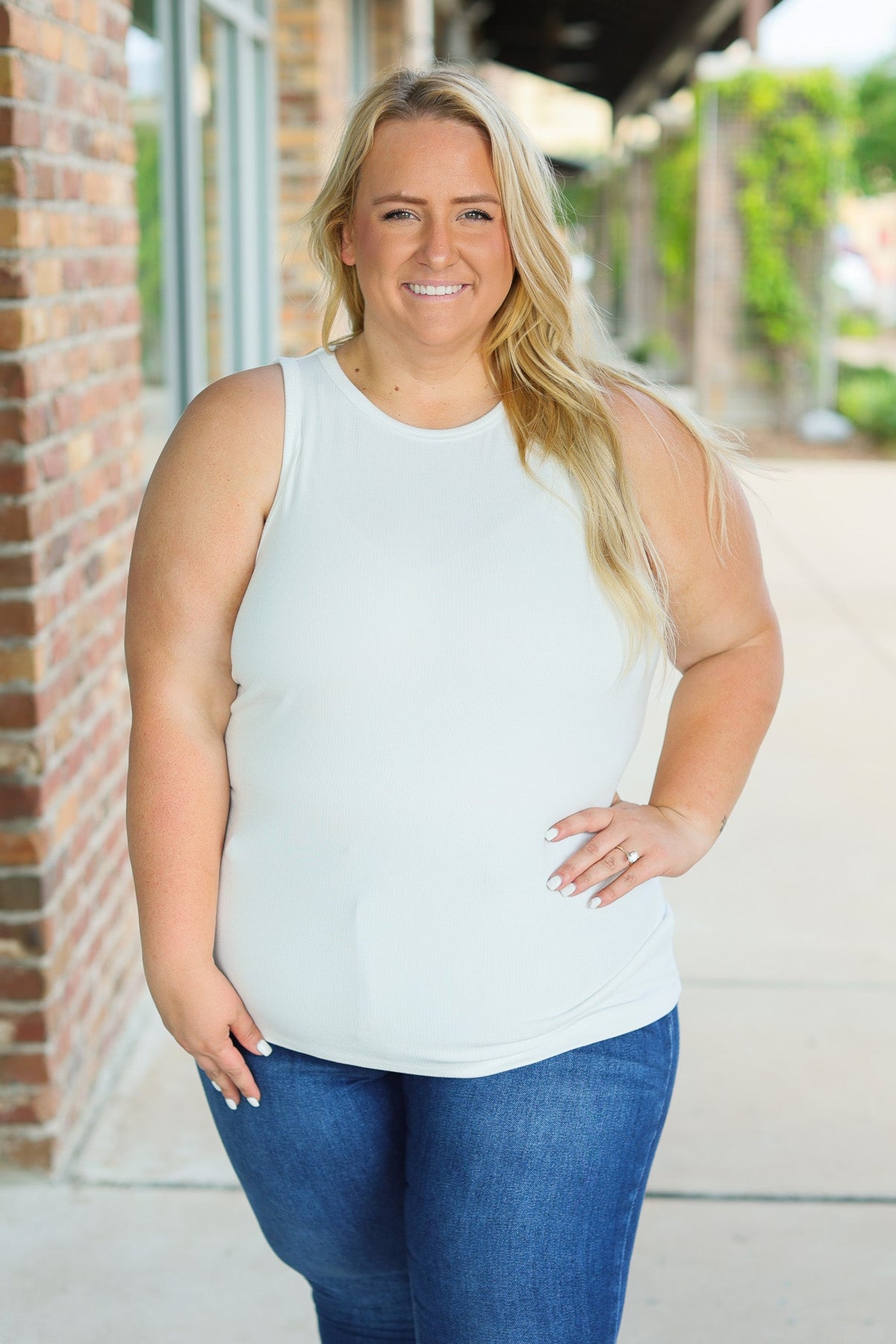 IN STOCK Tara Ribbed Tank - White