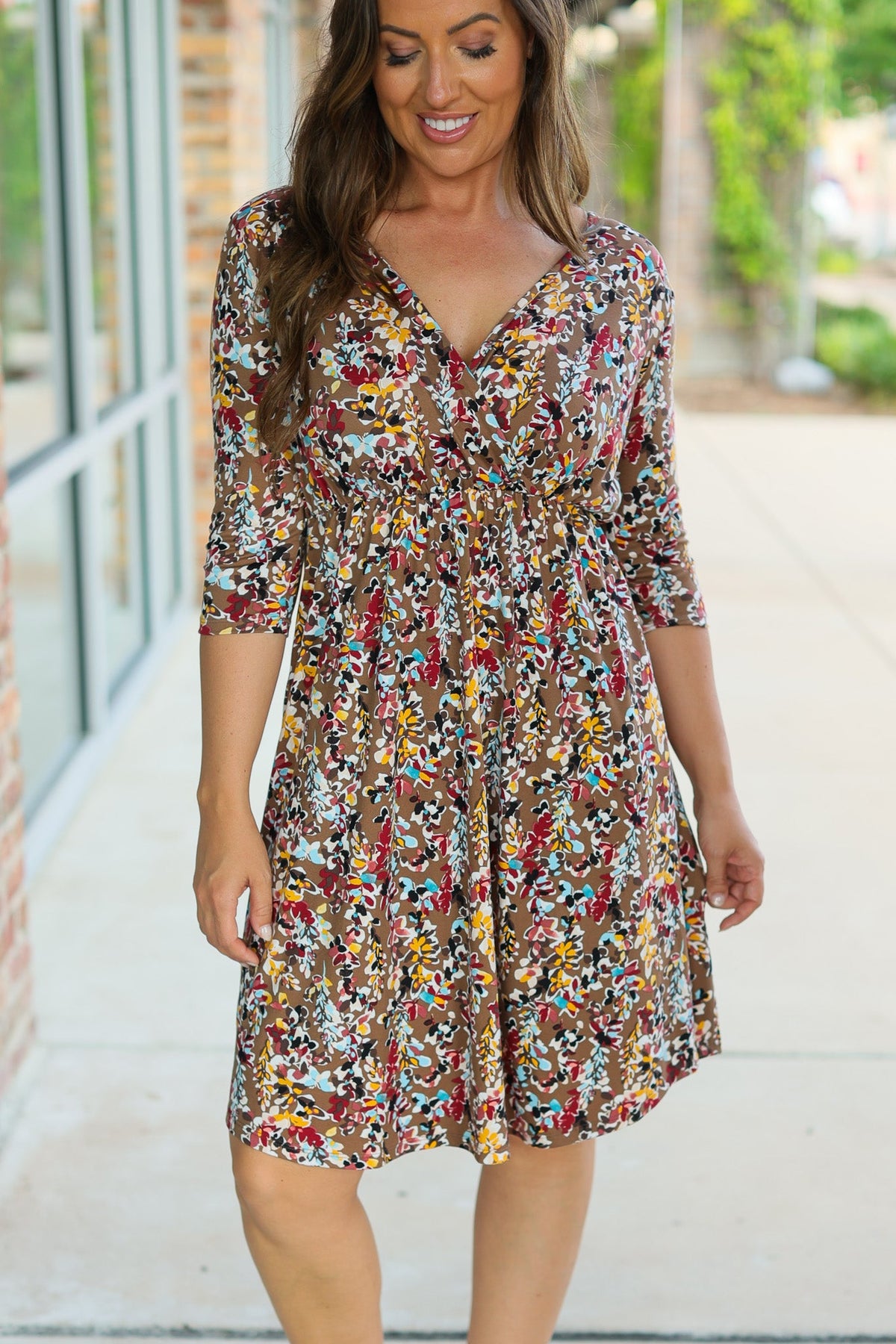 IN STOCK Taylor Dress - Mocha Floral FINAL SALE