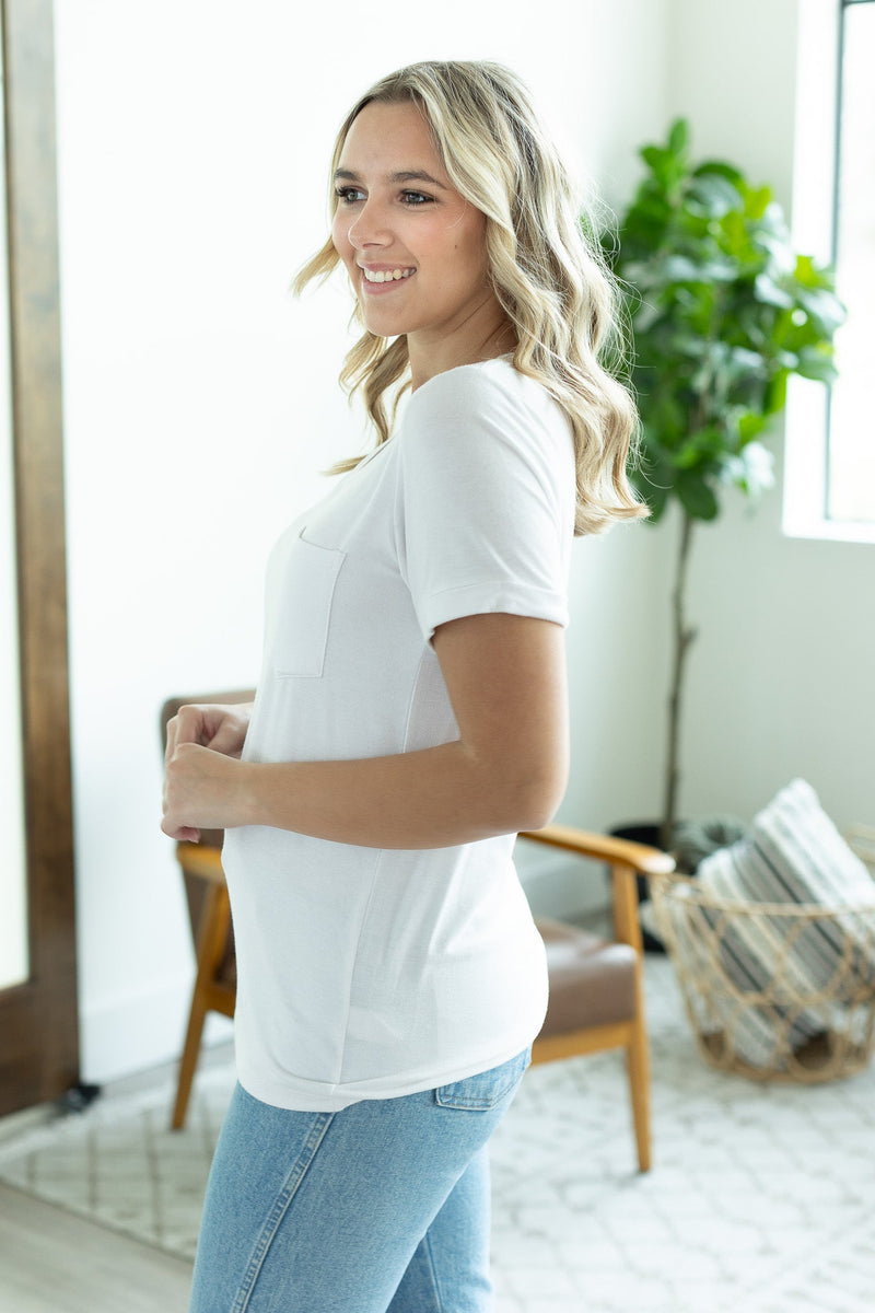 IN STOCK Sophie Pocket Tee - White | Women's Short Sleeve