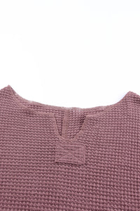 Plum Waffle Knit Top