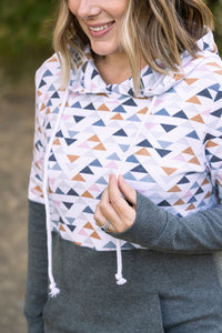 IN STOCK Hailey Pullover Hoodie - Geometric and Charcoal