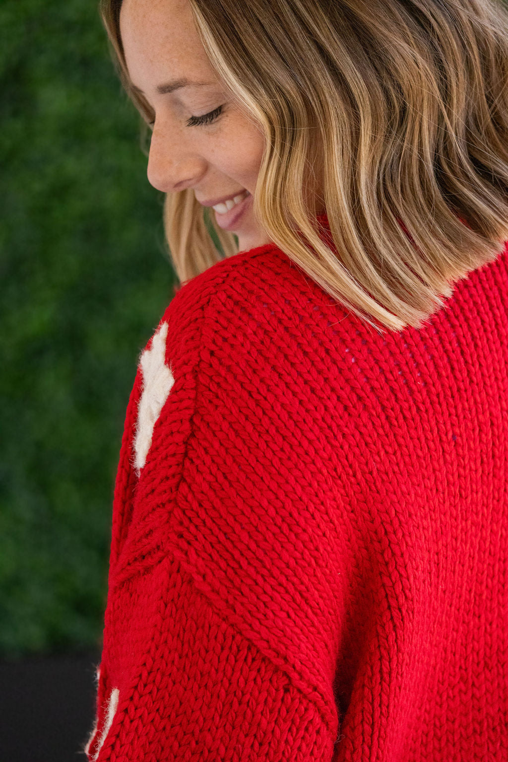 IN STOCK Snowflake Cardigan - Red