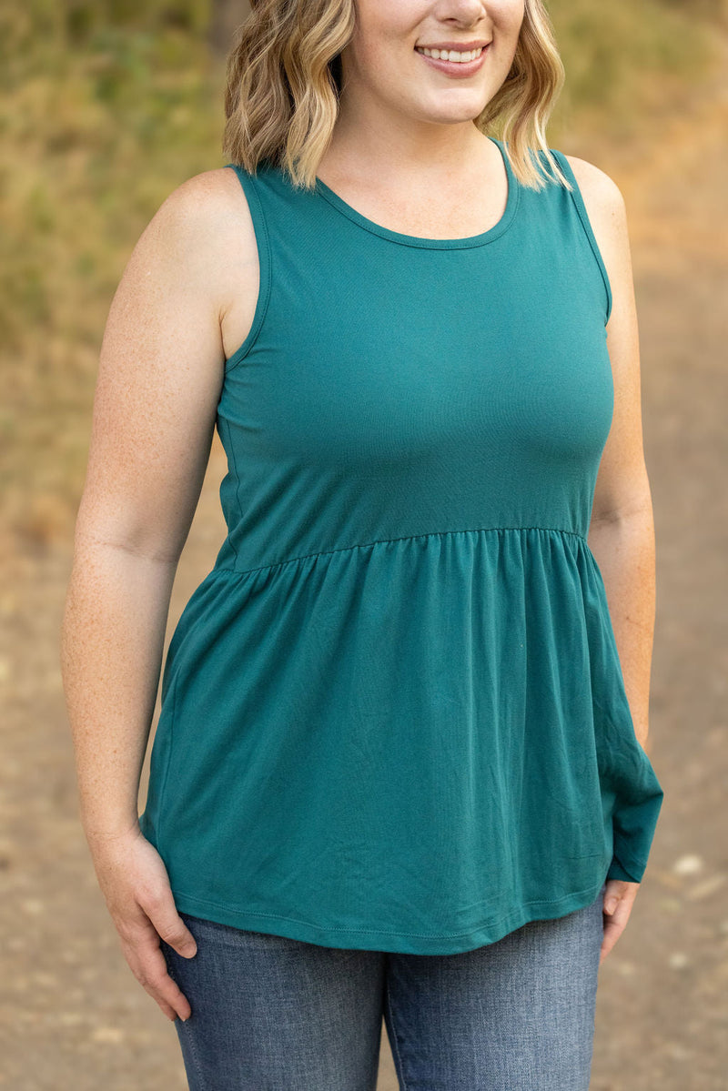 IN STOCK Renee Ruffle Tank - Teal FINAL SALE