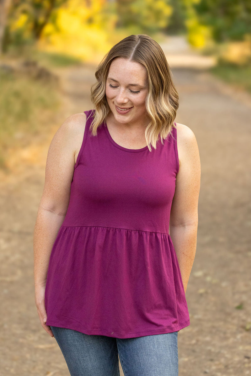 IN STOCK Renee Ruffle Tank - Dark Purple FINAL SALE