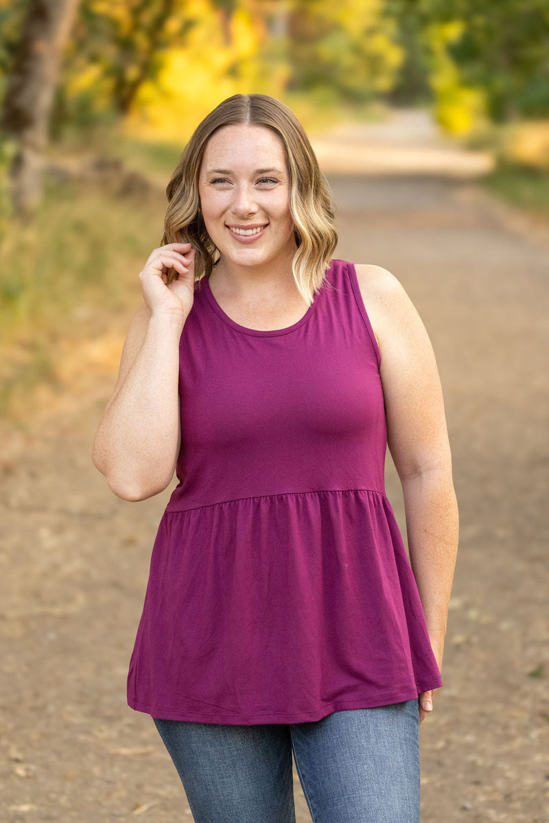 IN STOCK Renee Ruffle Tank - Dark Purple