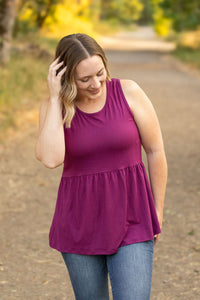 IN STOCK Renee Ruffle Tank - Dark Purple FINAL SALE