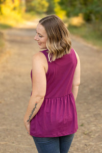 IN STOCK Renee Ruffle Tank - Dark Purple FINAL SALE