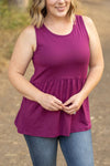 IN STOCK Renee Ruffle Tank - Dark Purple