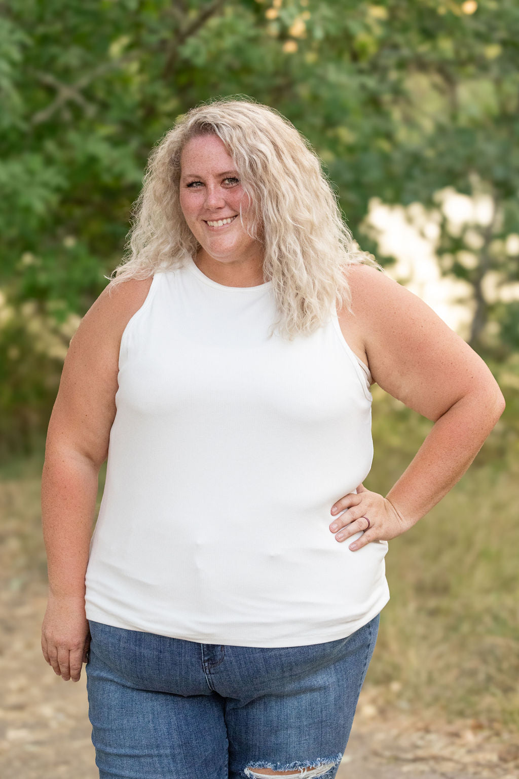 IN STOCK Tara Ribbed Tank - White