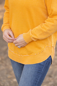 IN STOCK Vintage Wash Pullover - Mustard FINAL SALE