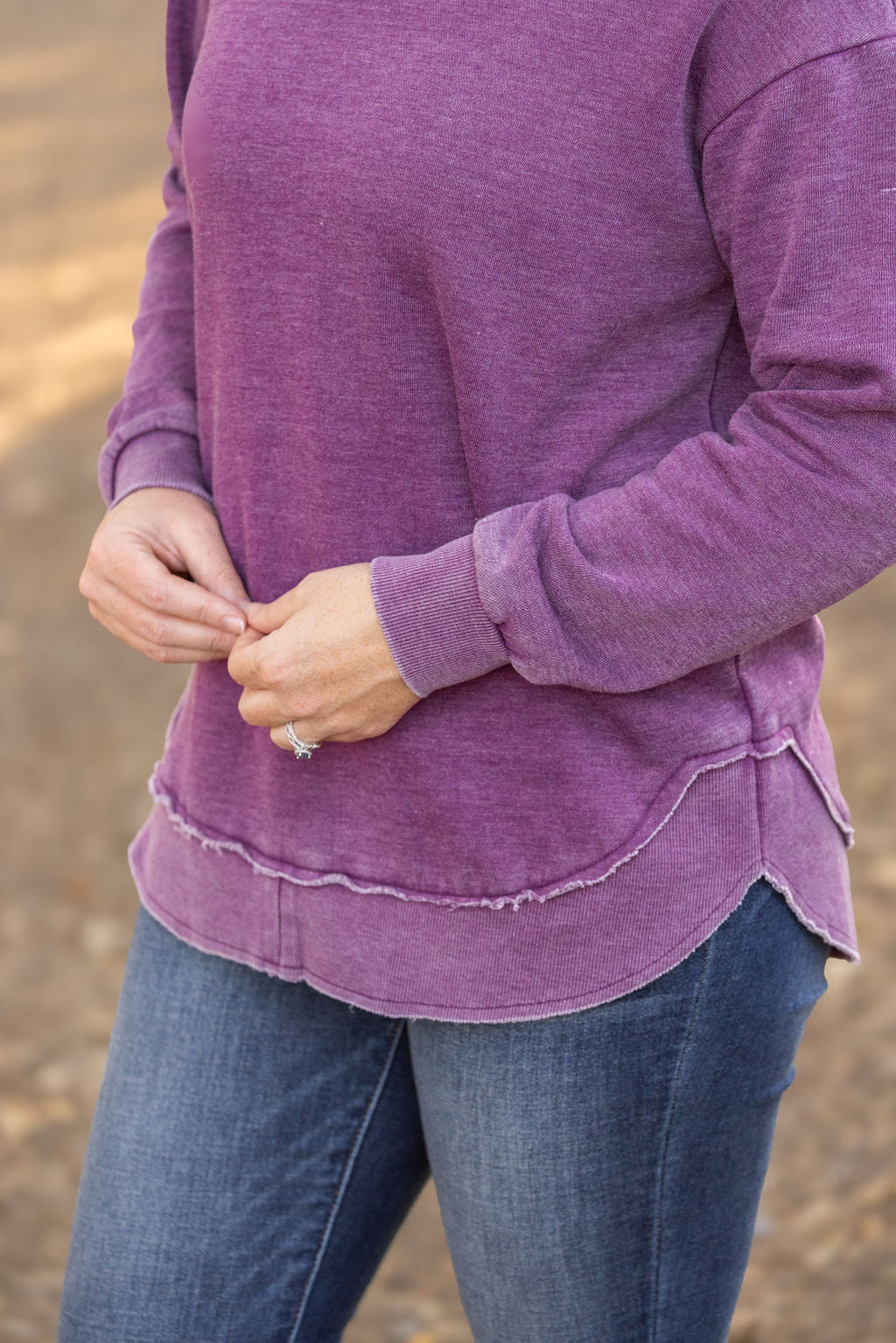 IN STOCK Vintage Wash Pullover - Purple FINAL SALE