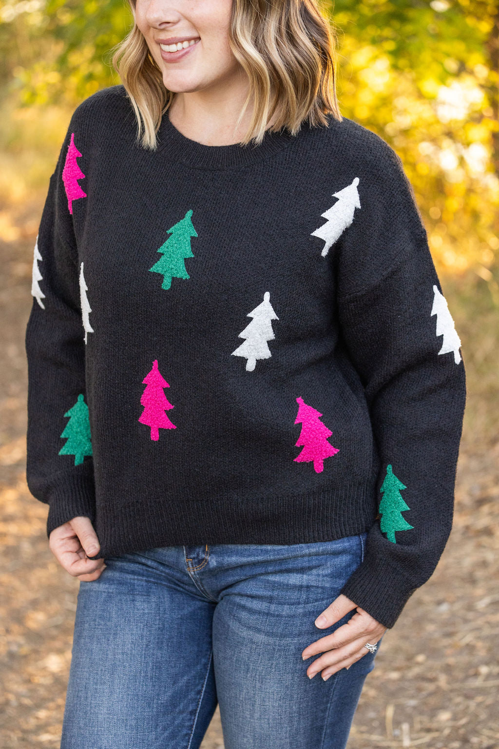 IN STOCK Festive Bright Trees Sweater