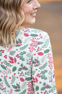 IN STOCK 3/4 Sleeve Sarah Ruffle - Holiday Berry FINAL SALE