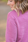 IN STOCK Vintage Wash Pocket Pullover - Mulberry