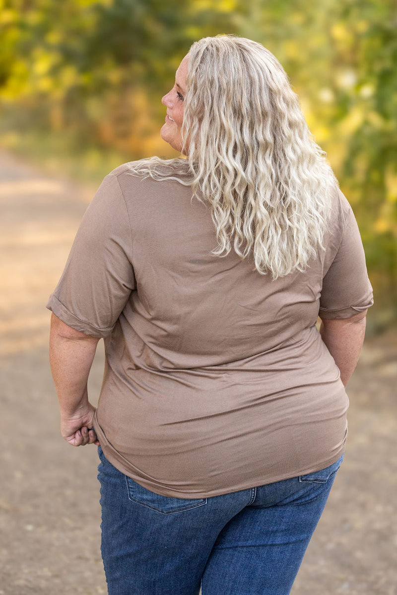 IN STOCK Sophie Pocket Tee - Mocha | Women's Short Sleeve FINAL SALE