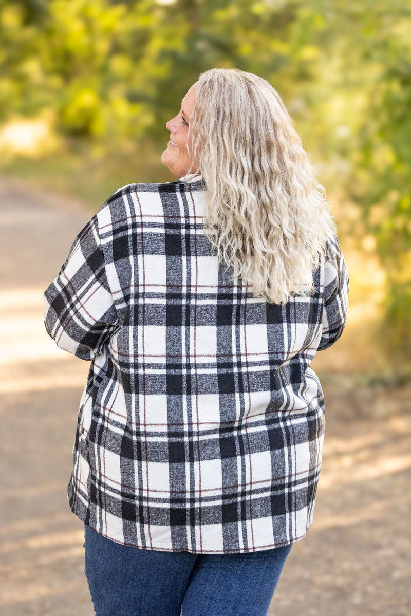 IN STOCK Norah Plaid Shacket - Ivory and Black