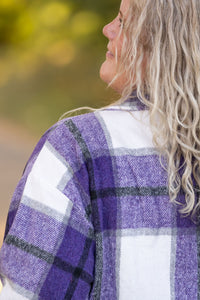 IN STOCK Norah Plaid Shacket - Purple Mix FINAL SALE