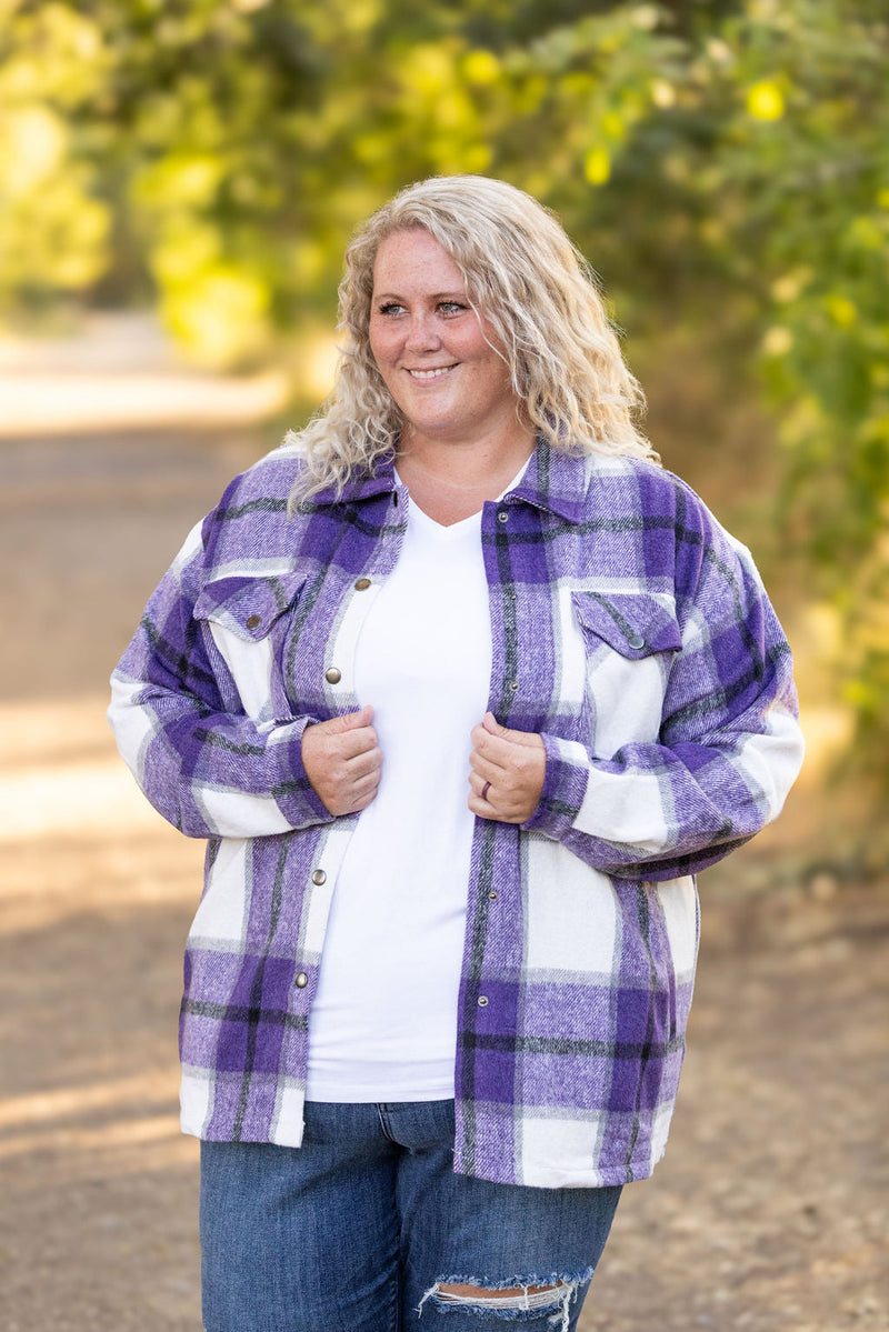 IN STOCK Norah Plaid Shacket - Purple Mix FINAL SALE