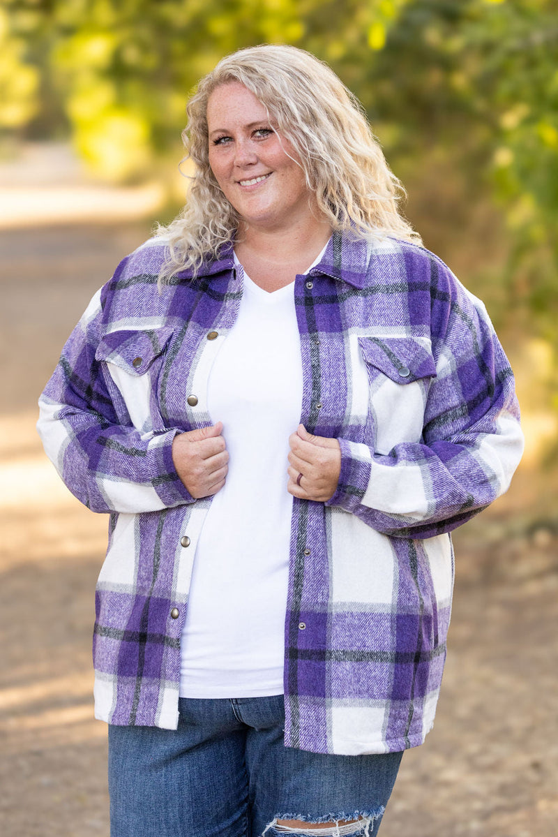 IN STOCK Norah Plaid Shacket - Purple Mix FINAL SALE