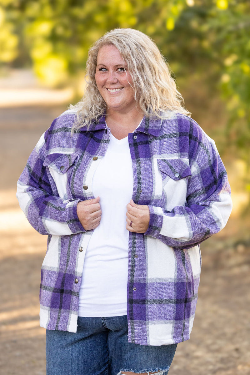 IN STOCK Norah Plaid Shacket - Purple Mix FINAL SALE