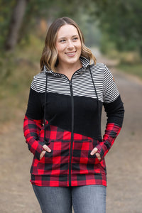 IN STOCK Colorblock Fullzip - Plaid and Stripes