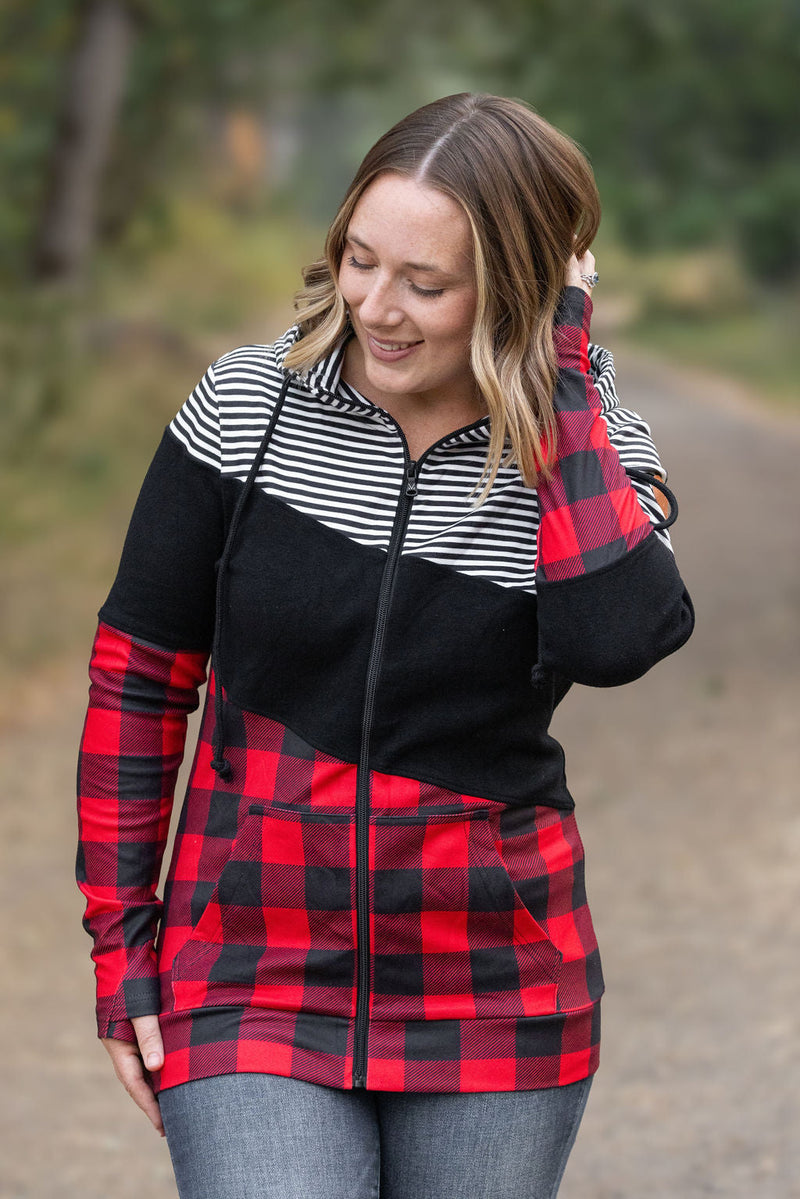 IN STOCK Colorblock Fullzip - Plaid and Stripes