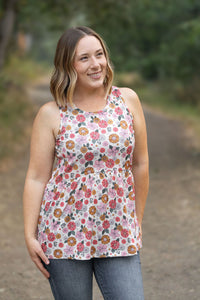 IN STOCK Renee Ruffle Tank - Fall Boho Floral FINAL SALE