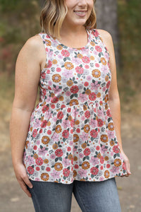 IN STOCK Renee Ruffle Tank - Fall Boho Floral FINAL SALE