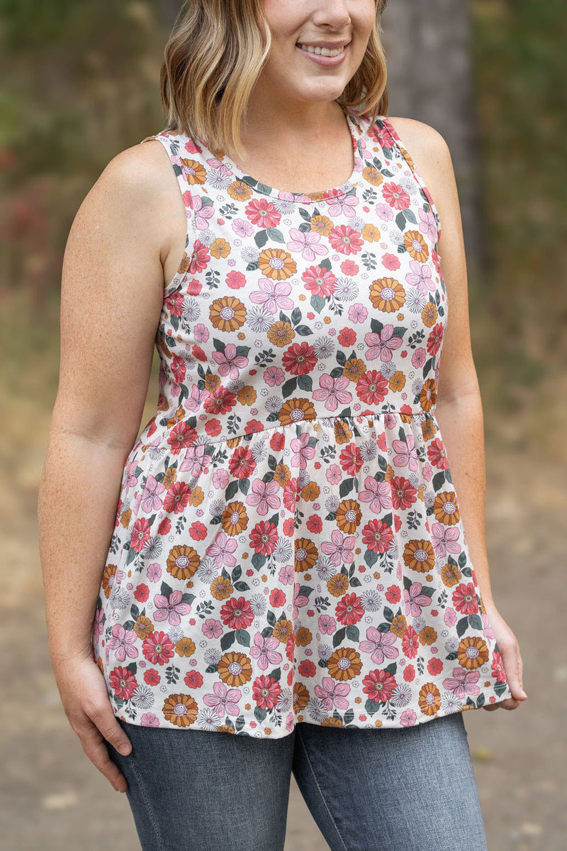 IN STOCK Renee Ruffle Tank - Fall Boho Floral FINAL SALE